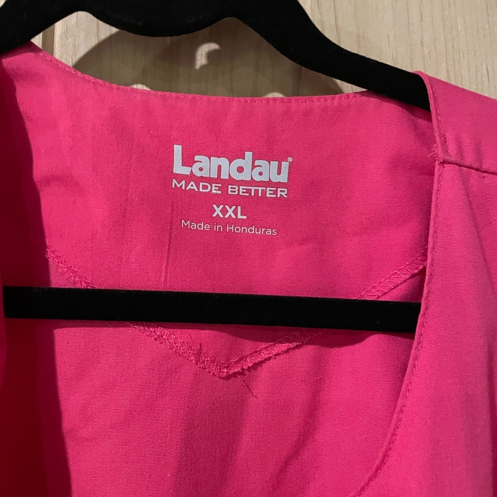Landau Vivid Pink Scrub Jacket  Size XXL